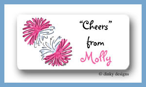Dinky Designs Stationery Discounted - Pom poms calling card stickers personalized