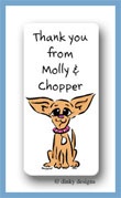 Dinky Designs Stationery Discounted - Chi-chi the Chihuahua calling card stickers personalized