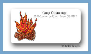 Dinky Designs Stationery Discounted - Campfire calling card stickers personalized