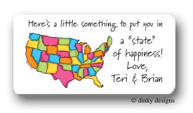 Dinky Designs Stationery Discounted - USA calling card stickers personalized