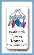 Dinky Designs Stationery Discounted - Pan-tastic kitchen calling card stickers personalized