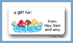 Dinky Designs Stationery Discounted - Banana boat calling card stickers personalized
