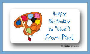 Dinky Designs Stationery Discounted - Pallet o' paint calling card stickers personalized