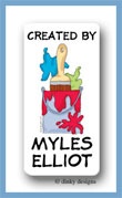 Dinky Designs Stationery Discounted - Bucket o' paint calling card stickers personalized