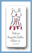 Dinky Designs Stationery Discounted - Red line corset calling card stickers personalized