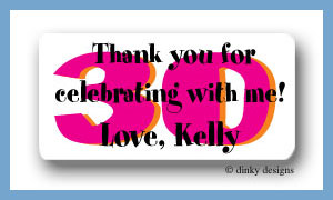 Dinky Designs Stationery Discounted - Flirty 30 calling card stickers personalized