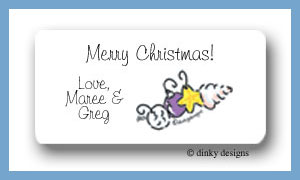 Dinky Designs Stationery Discounted - Sandy candy seashells calling card stickers personalized