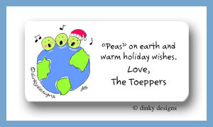 Dinky Designs Stationery Discounted - Peas on earth calling card stickers personalized