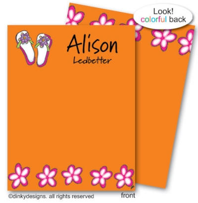 Dinky Designs Stationery Discounted - Flippin' flops flat notes, personalized