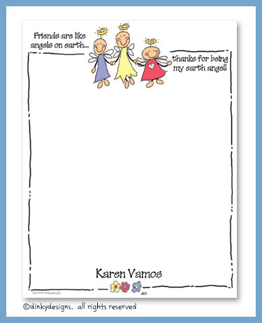 Dinky Designs Stationery Discounted - Angels on earth flat notes, personalized