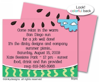 Dinky Designs Stationery Discounted - Watermelon flat notes, personalized