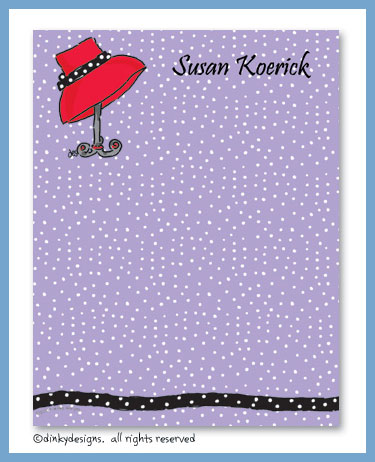 Dinky Designs Stationery Discounted - Red hat lady flat notes, personalized