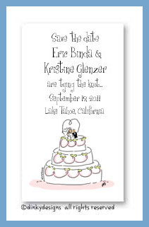 Discounted Dinky Designs Whimsical wedding cake magnets 3.5