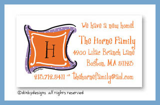 Discounted Dinky Designs Grape n' orange monogram magnets 3.5