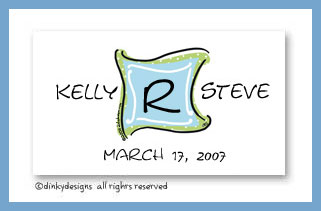 Discounted Dinky Designs Blue green monogram magnets 3.5