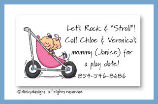 Discounted Dinky Designs Stroller rides - girl/girl magnets 3.5
