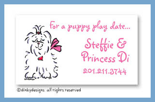 Discounted Dinky Designs Tiffany the Maltese magnets 3.5