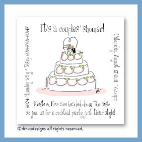 Dinky Designs Discounted Stationery - Whimsical wedding cake magnets 3