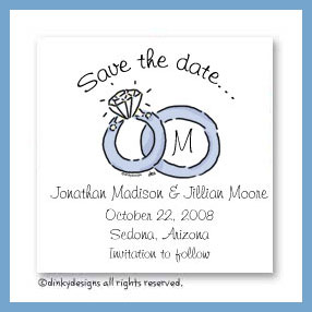 Dinky Designs Discounted Stationery - Wedding rings magnets 3