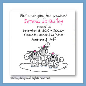 Dinky Designs Discounted Stationery - Three singing mice magnets 3