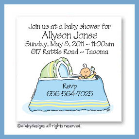 Dinky Designs Discounted Stationery - Boy in bassinet magnets 3