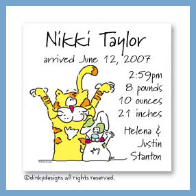 Dinky Designs Discounted Stationery - Calvin & Dougie magnets 3'' x 3'', personalized