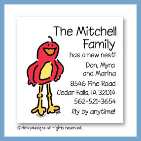 Dinky Designs Discounted Stationery - Frankie the red bird magnets 3