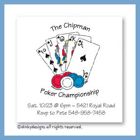 Dinky Designs Discounted Stationery - Texas hold 'em magnets 3''x3'', personalized