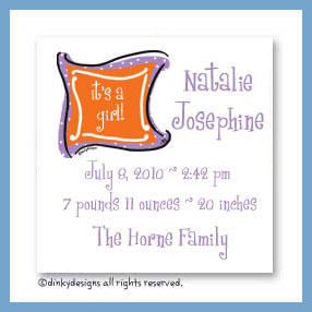 Dinky Designs Discounted Stationery - Grape n' orange monogram magnets 3