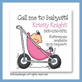 Dinky Designs Discounted Stationery - Stroller rides - girl magnets 3