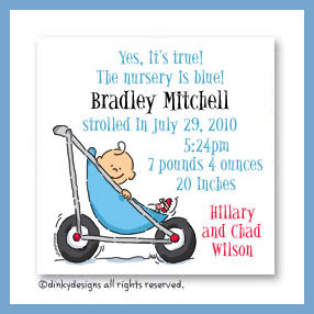 Dinky Designs Discounted Stationery - Stroller rides - boy magnets 3