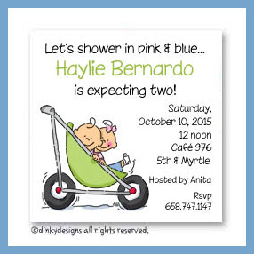 Dinky Designs Discounted Stationery - Stroller rides - boy/girl magnets 3