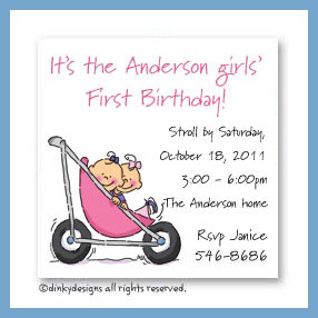 Dinky Designs Discounted Stationery - Stroller rides - girl/girl magnets 3