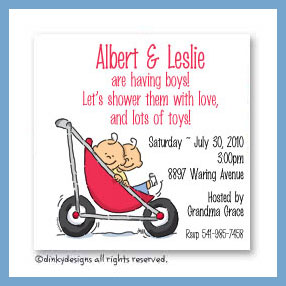 Dinky Designs Discounted Stationery - Stroller rides - boy/boy magnets 3