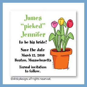 Dinky Designs Discounted Stationery - Potted tulips magnets 3