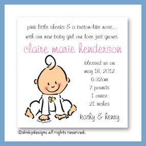 Dinky Designs Discounted Stationery - Baby steps - girl magnets 3