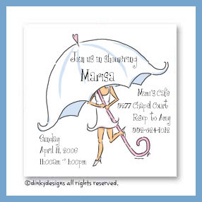 Dinky Designs Discounted Stationery - Umbrella bride magnets 3