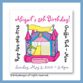 Dinky Designs Discounted Stationery - Princess bouncy house magnets 3