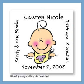 Dinky Designs Discounted Stationery - Girl baby bib face magnets 3