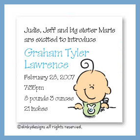 Dinky Designs Discounted Stationery - Boy baby bib face magnets 3