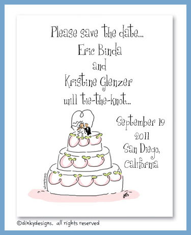 Discounted Dinky Designs Whimsical wedding cake magnets 5.5