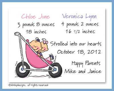 Discounted Dinky Designs Stroller rides - girl/girl magnets 5.5