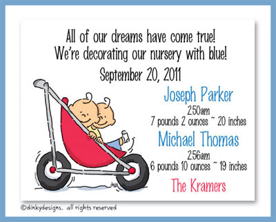 Discounted Dinky Designs Stroller rides - boy/boy magnets 5.5