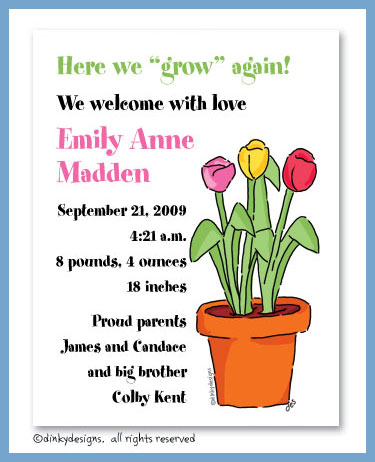 Discounted Dinky Designs Potted tulips magnets 5.5