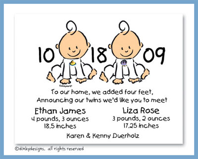 Discounted Dinky Designs Baby steps - twins magnets 5.5