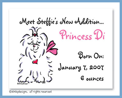 Discounted Dinky Designs Tiffany the Maltese magnets 5.5