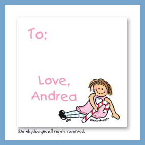 Discounted Dinky Designs Candy cane doll gift cards, personalized