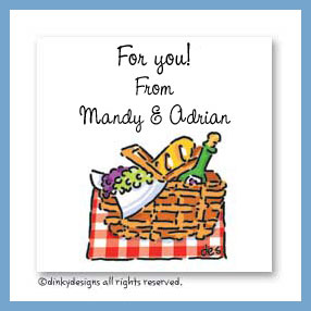 Discounted Dinky Designs Picnic basket gift cards, personalized
