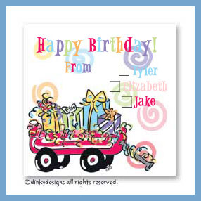 Discounted Dinky Designs Wagon full of gifts gift cards, personalized