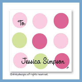 Discounted Dinky Designs Pink-a-boo gift cards, personalized